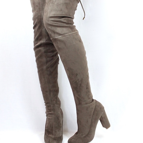 Liliana Suede Over The Knee Pointy Toe Boots main image 1